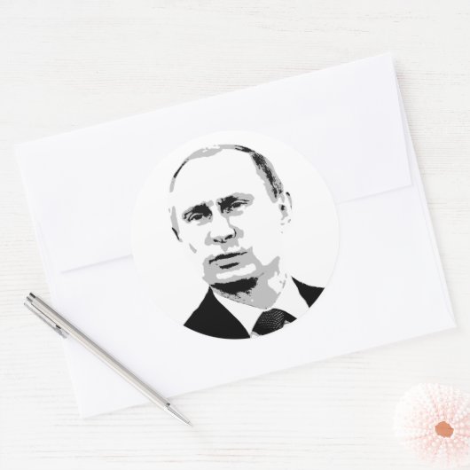 Wladimir Putin Runder Aufkleber (Umschlag)