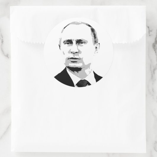 Wladimir Putin Runder Aufkleber (Tasche)
