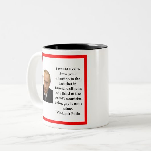 Wladimir Putin Zweifarbige Tasse (Vorderseite Links)