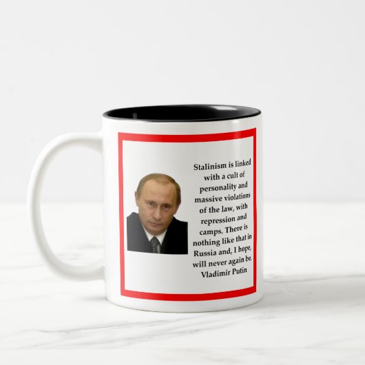 Wladimir Putin Zweifarbige Tasse (Links)