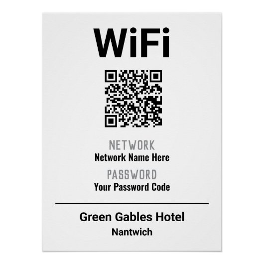 WLAN-Anleitung mit QR-Code Poster (Vorderseite)