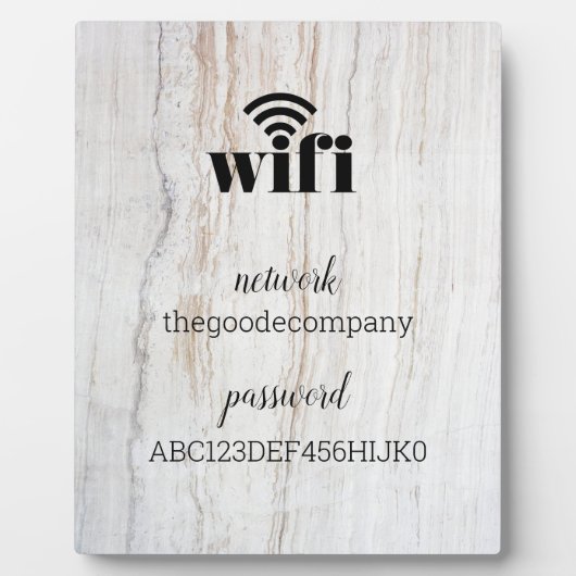 WLAN Informationen *Moderne Gastfreundschaft* Rust Fotoplatte (Vorderseite)