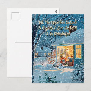 WLAN ist so entzückend – Lustige Weihnachts-Postka Postkarte