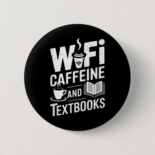 WLAN Kaffee und Lehrbücher Button (Vorderseite)