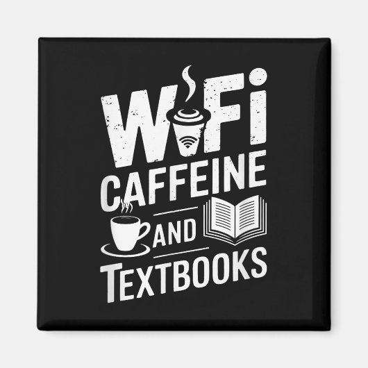 WLAN Kaffee und Lehrbücher Magnet (Vorne)