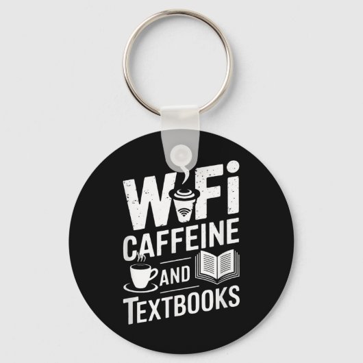 WLAN Kaffee und Lehrbücher Schlüsselanhänger (Vorderseite)