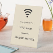 WLAN-Kennwort des Gastes Beige Creme Sockelschild (In Situ)