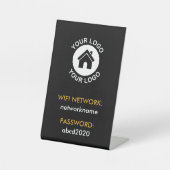 WLAN-Kennwort für benutzerdefiniertes Firmenlogo Sockelschild (Vorderseite)