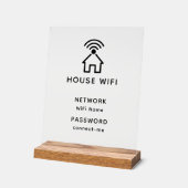 WLAN-Kennwort für das Minimalistische Weiße Haus Acrylschild (Winkel)