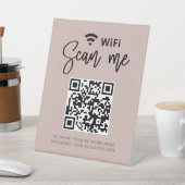 WLAN-Kennwort QR-Code Girl Blush Pink Business Sockelschild (In SItu)