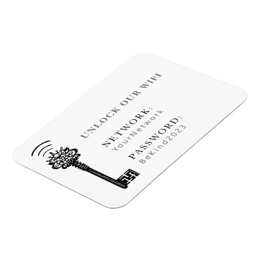 WLAN-Kennwort und Netzwerk-Kühlschrank Magnet (Linke Seite)