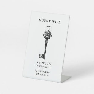 WLAN-Kennwort und Netzwerk Personalisiert Sockelschild