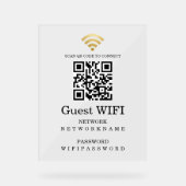 WLAN-Kennwort und Netzwerk-QR-Code Personalisiert Acrylschild (Vorderseite)