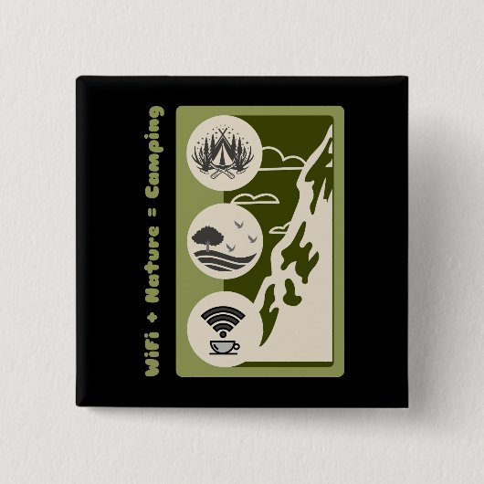 WLAN + Natur = Camping-Abenteuer Camping Button (Vorderseite)