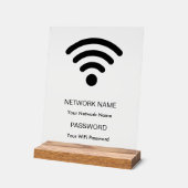 WLAN-Netzwerk mit eigener Marke und Kennwort weiß Acrylschild (Winkel)