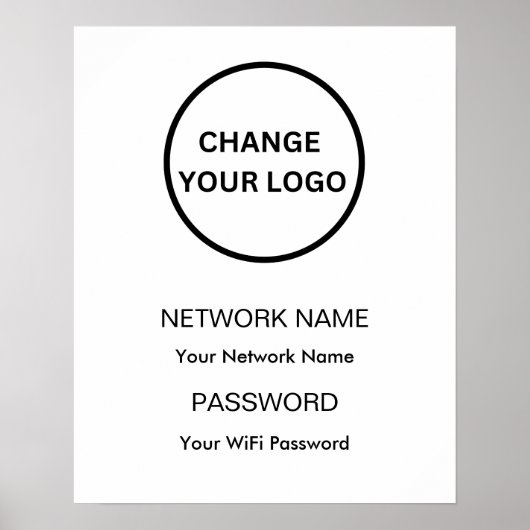 WLAN-Netzwerk mit eigener Marke und Kennwort weiß Poster (Vorne)