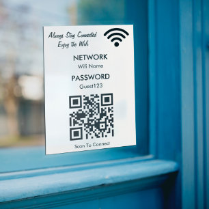 WLAN-Netzwerk mit QR-Code, benutzerdefinierter Tex Aufkleber