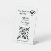 WLAN-Netzwerk mit QR-Code, benutzerdefinierter Tex Sockelschild (Vorderseite)