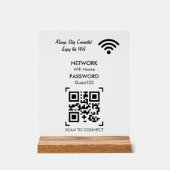WLAN-Netzwerk mit QR-Code und individuellem Text f Acrylschild (Vorderseite)