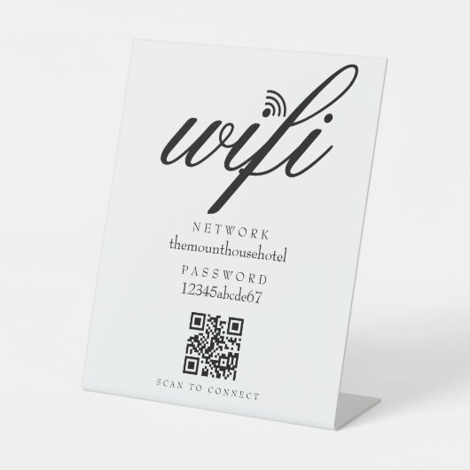 WLAN-Netzwerk-Passwort-QR-Code Geschäft Einzelhand Sockelschild (Vorderseite)