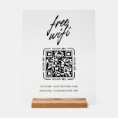 WLAN-Netzwerk-QR-Code Moderne schwarze Geschäftslö Acrylschild (Vorderseite)