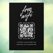 WLAN-Netzwerk-QR-Code Moderne schwarze Geschäftslö Fensteraufkleber (Blatt 3)