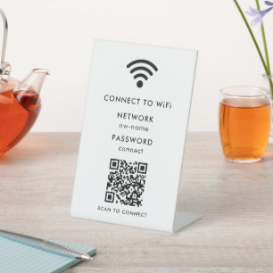WLAN-Netzwerk QR-Code scannen, um mit dem Intern Sockelschild