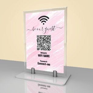 WLAN-Netzwerk   QR-Code   Tischkarte "Sei unser Ga Tischnummer