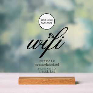 WLAN-Netzwerk und Passwort-Logo Acrylschild