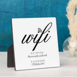WLAN-Netzwerk und Passwort Schild Fotoplatte
