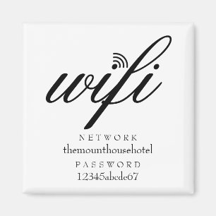 WLAN-Netzwerk und Passwort Schild Magnet
