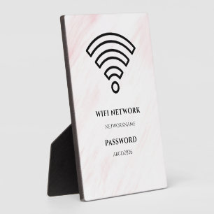 WLAN-Netzwerk und Passwort Schwarzes Schild Fotoplatte