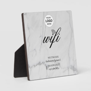 WLAN-Netzwerk und Passwort Weiße Plakette Fotoplatte