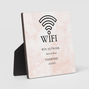 WLAN-Netzwerk und Passwort Weiße Plakette Fotoplatte