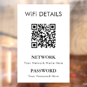 WLAN-Netzwerkzugang QR-Code-Passwortanzeige Fensteraufkleber