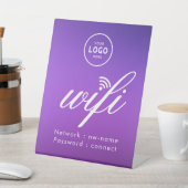 WLAN-Passwort-Code Geschäft Logo Blau Sockelschild (In SItu)