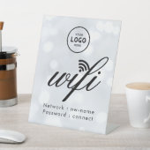 WLAN-Passwort-Code Geschäft Logo Blau Sockelschild (In SItu)