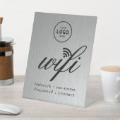 WLAN-Passwort-Code Geschäft Logo Blau Sockelschild (In SItu)