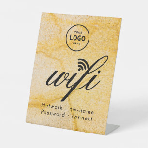 WLAN-Passwort-Code Geschäft Logo Blau  Sockelschild