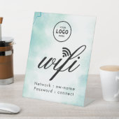 WLAN-Passwort-Code-Geschäftslogo Blau Sockelschild (In SItu)