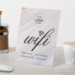 WLAN-Passwort-Code-Geschäftslogo Sockelschild