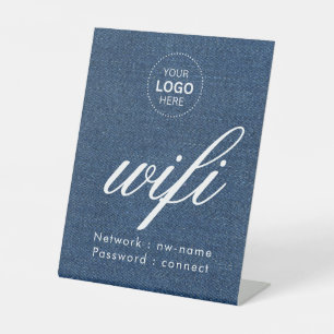 WLAN-Passwort-Code-Geschäftslogo Sockelschild