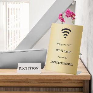 WLAN-Passwort des Gastkunden Gold Sockelschild