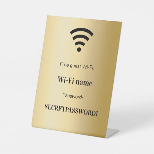 WLAN-Passwort des Gastkunden Gold Sockelschild (Vorderseite)