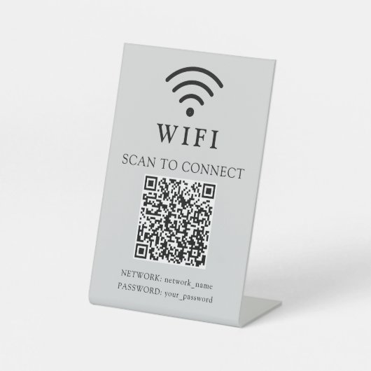 WLAN-Passwort & Firmenlogo und QR-Code Sockelschild (Vorderseite)