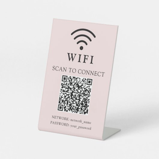 WLAN-Passwort & Firmenlogo und QR-Code Sockelschild (Vorderseite)