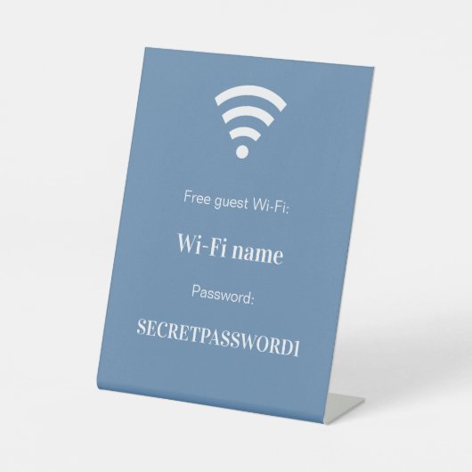 WLAN-Passwort für Gast blau Sockelschild (Vorderseite)