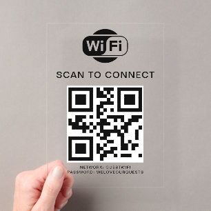 WLAN-Passwort QR-Code-Scan zum Verbinden Acryleinladungen