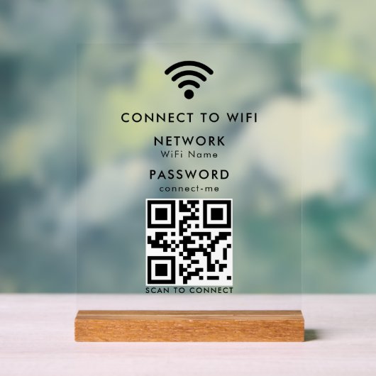 WLAN-Passwort | QR-Code-Scan zum Verbinden Acrylschild (Neutral)