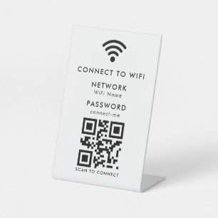 WLAN-Passwort   QR-Code-Scan zum Verbinden  Sockelschild